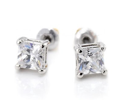 NÁUŠNICE ČTVEREČKY - SWAROVSKI ELEMENTS KRYSTAL - ČIRÝ