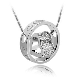 PŘÍVĚSEK SRDCE + ŘETÍZEK - SWAROVSKI KRYSTALKY ČIRÉ