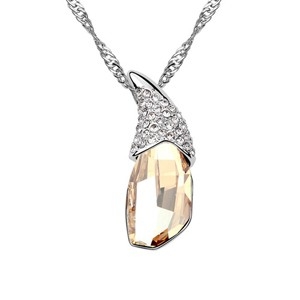 PŘÍVĚSEK S VELKÝM ŽLUTÝM SWAROVSKI KRYSTALEM