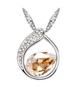 PŘÍVĚSEK KAPKA S VELKÝM ŽLUTÝM SWAROVSKI KRYSTALEM